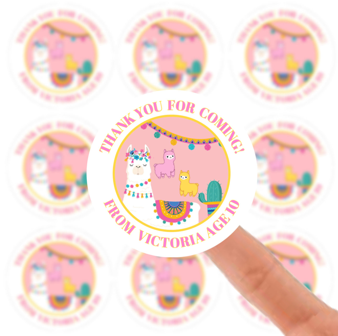Personalised Birthday Stickers Label - Llama Birthday Baby Shower Party Bag Thank You Sticker For Sweet Cone Labels Baby Shower Sticker
