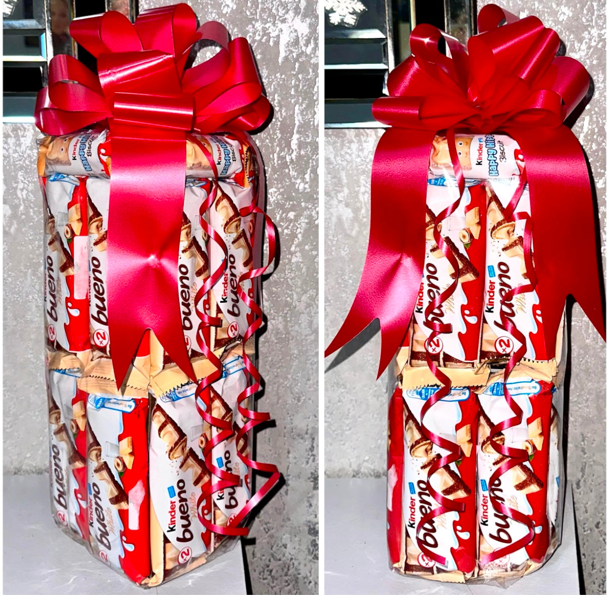 1FT Chocolate Bar Tower White Bueno Hippo Hamper Bouquet Gift Valentines Day Birthday Xmas Him Her Mothers Fathers Day