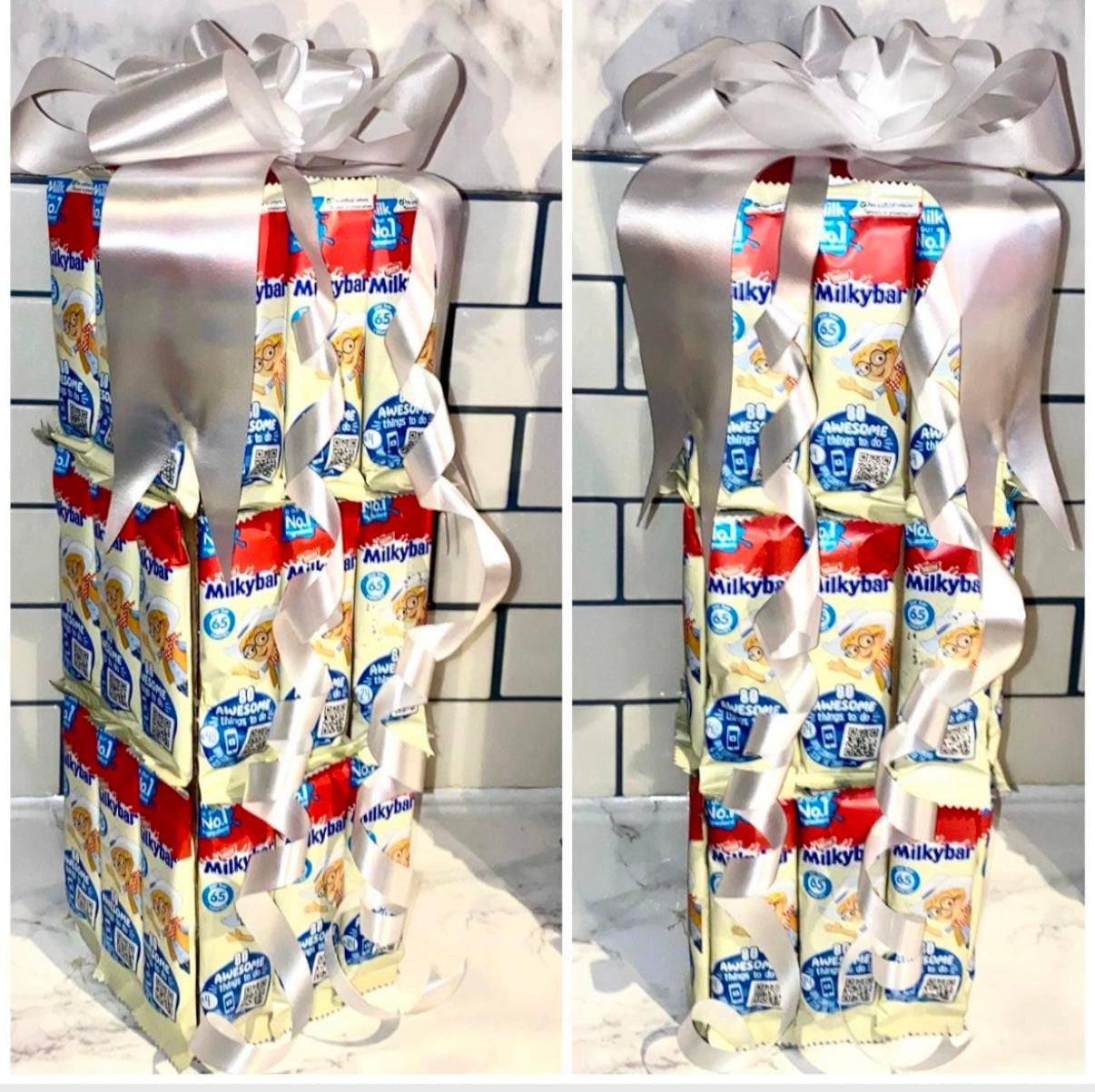 1FT Chocolate Bar Tower Milky bar White Bouquet Gift Valentines Birthday Him Her Xmas Fathers Day Dad Grandad Christmas Xmas