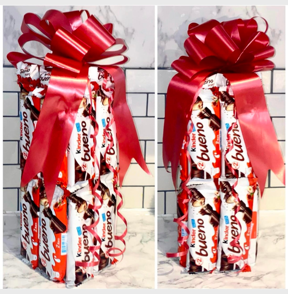 1FT Chocolate Bar Tower Kinder Bueno Bouquet Gift Valentines Birthday Him Her Hamper Xmas Fathers Day Dad Grandad Christmas