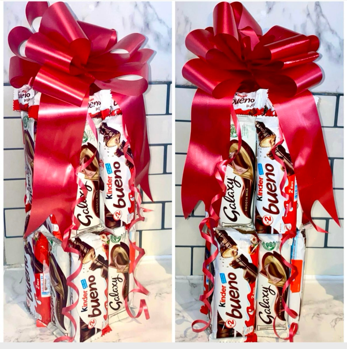 1FT Chocolate Bar Tower Kinder Bueno Galaxy Bouquet Hamper Gift Xmas Birthday Christmas Valentine’s Day Unique Fathers Day Dad Grandad