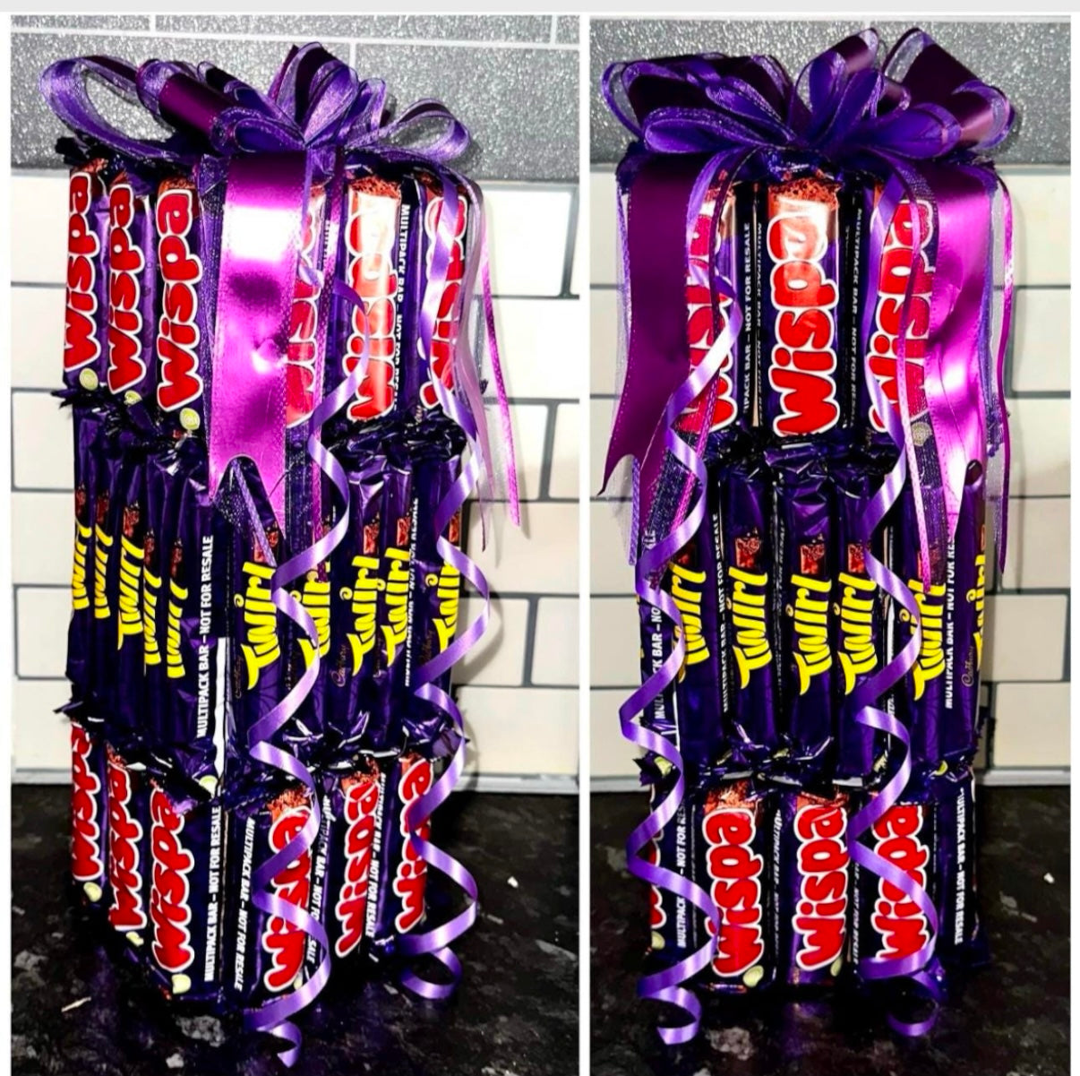 1FT Chocolate Bar Tower Wispa Twirl Cadburys Bouquet Gift Valentines Birthday Him Her Hamper Fathers Day Dad Grandad Christmas Unique