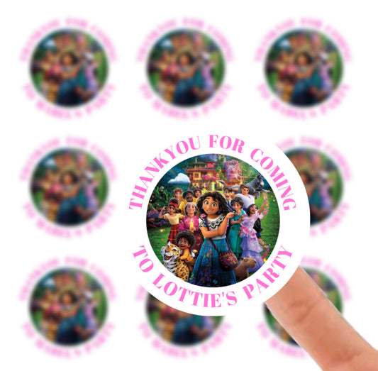 Personalised Birthday Stickers Label - Encanto  Birthday Baby Shower Party Bag Thank You Sticker For Sweet Cone Labels Baby Shower Sticker