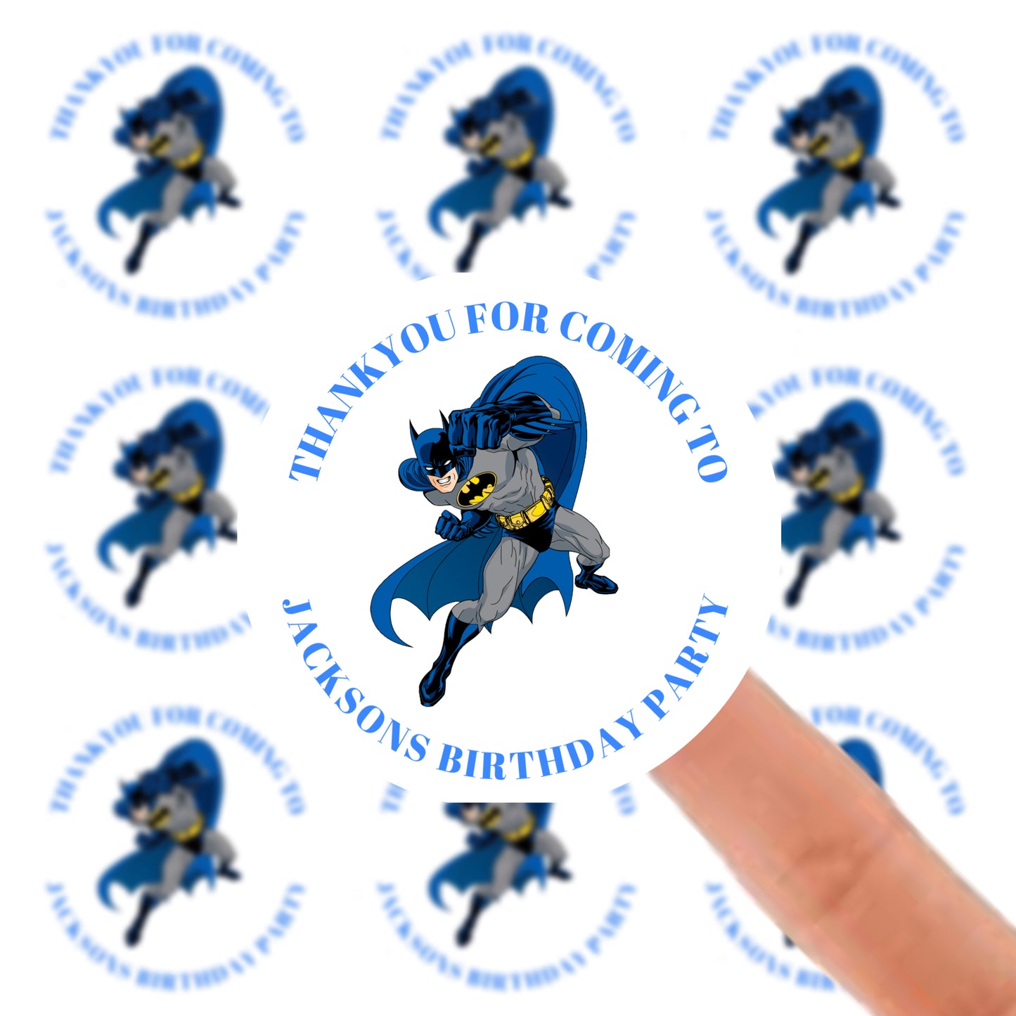 Personalised Birthday Stickers Label -  Batman Birthday Baby Shower Party Bag Thank You Sticker For Sweet Cone Labels Baby Shower Sticker