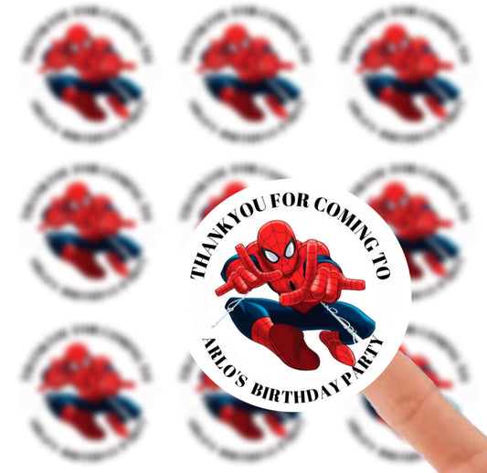 Personalised Birthday Stickers Label - Spider Man Superhero Birthday Baby Shower Party Bag Thank You Sticker For Sweet Cone Labels Baby Shower Sticker (Copy) (Copy) (Copy)