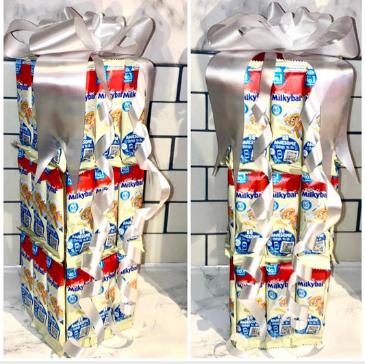 1FT Chocolate Bar Tower Milky bar White Bouquet Gift Valentines Birthday Him Her Xmas Fathers Day Dad Grandad Christmas Xmas