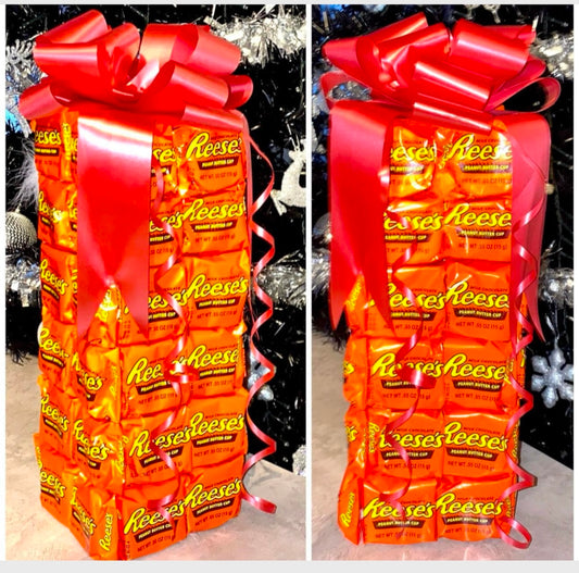 1FT Chocolate Bar Tower Reeses Peanut Bouquet Cups Gift Valentines Birthday Him Her Hamper Fathers Day Dad Grandad