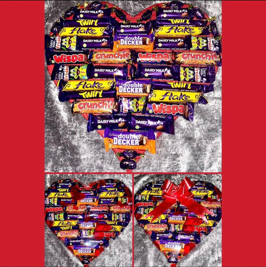 EXTRA LARGE Heart Chocolate Platter Cadburys Bouquet Gift Sweet Birthday Valentine’s  Mother’s Father’s Day Halloween Christmas Hamper