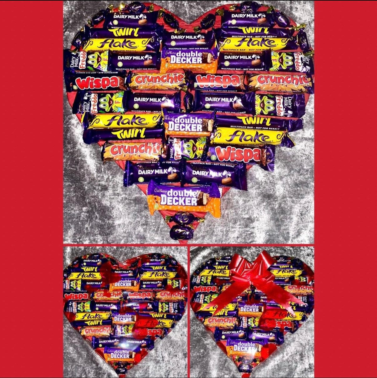 EXTRA LARGE Heart Chocolate Platter Cadburys Bouquet Gift Sweet Birthday Valentine’s  Mother’s Father’s Day Halloween Christmas Hamper