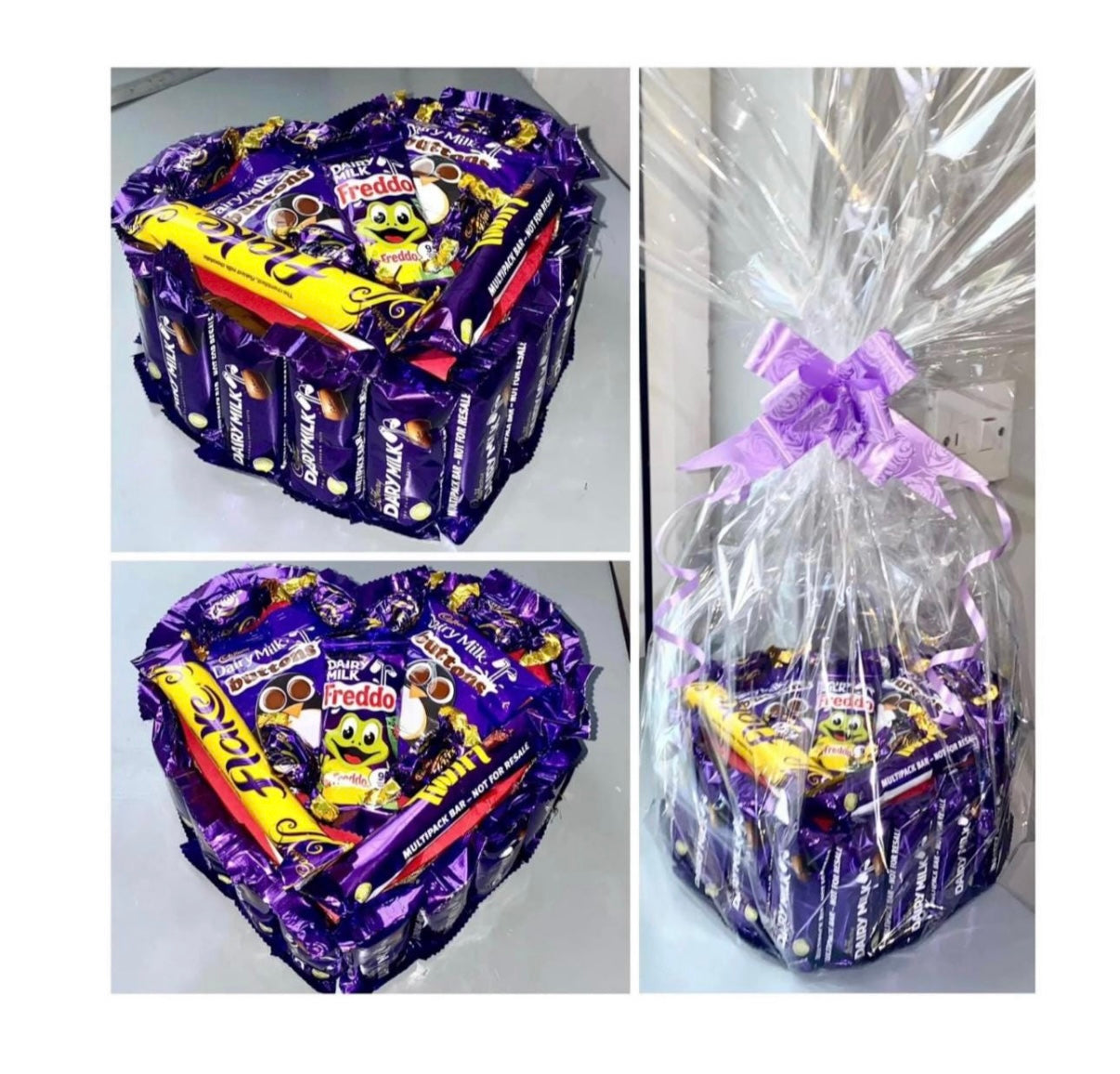 Chocolate Cadburys Dairy milk Flake Twirl Fredo Heart Bouquet Gift Hamper valentines Day Birthday Anniversary 3D Fathers Day Dad Grandad Him