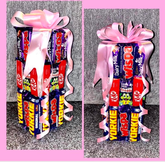1FT Chocolate Bar Tower Cadburys Kitkat Yorkie Bouquet Hamper Gift Xmas Birthday Fathers Day Dad Grandad Christmas