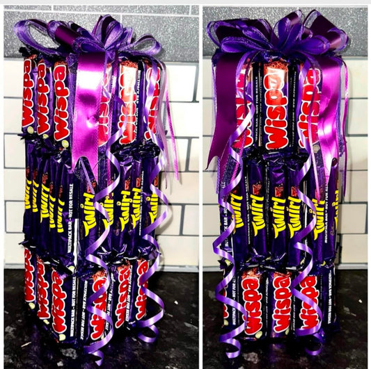 1FT Chocolate Bar Tower Wispa Twirl  Cadburys Bouquet Gift Valentines Birthday Him Her Hamper Fathers Day Dad Grandad Christmas Unique