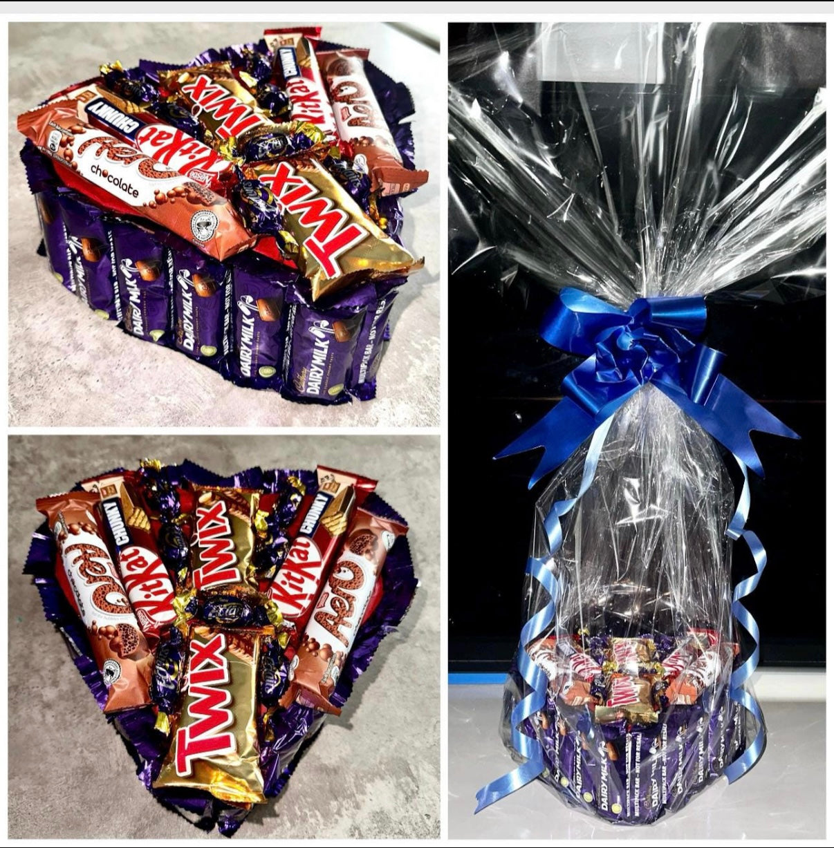 Chocolate Cadburys Twix Kitkat Aero Heart Bouquet Gift Hamper valentines Day Birthday Anniversary 3D Fathers Day Dad Grandad Him