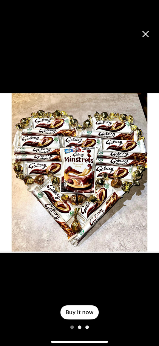 EXTRA LARGE Heart Chocolate Platter Galaxy Bouquet Gift Sweet Birthday Valentine’s  Day Mother’s Father’s Day Dad Grandad Christmas Hamper